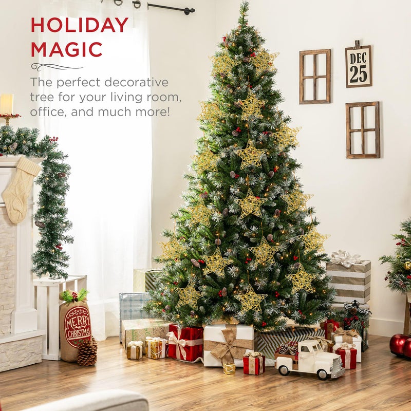 KEYDUACU 16 pcs - 3.15"" Gold Christmas Tree Star Ornament, Gold Glitter Christmas Tree Decoration Set (3.15"" Gold Pentagrams - 16 Pcs - Image 2